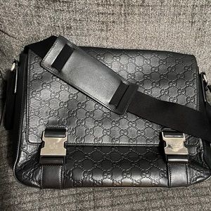 Large Black Gucci Messenger Bag